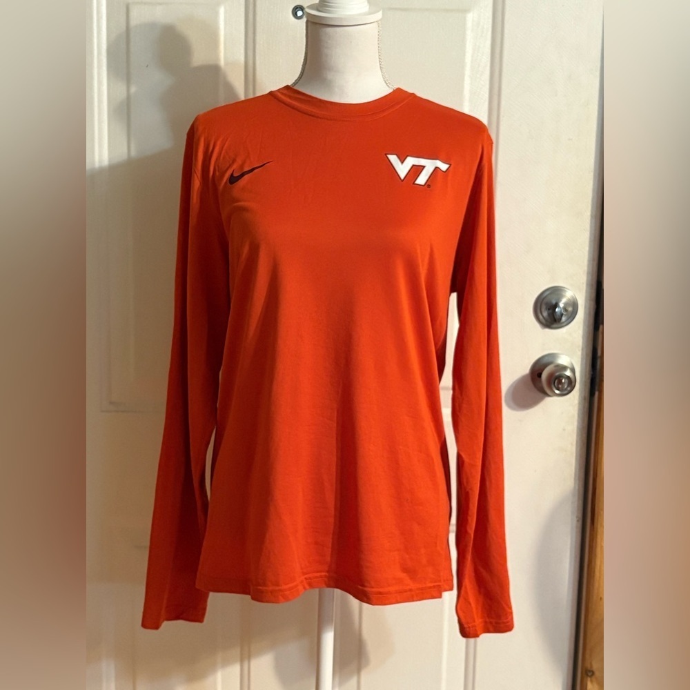 Nike VT Virginia Tech Hookies Long Sleeve Tee size Medium Dri-Fit